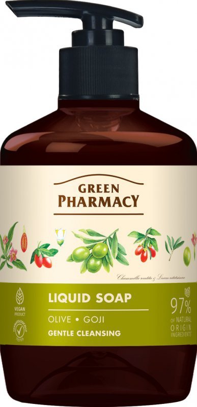 GREEN PHARMACY Mydło w płynie Oliwa + Jagody goji 460 ml