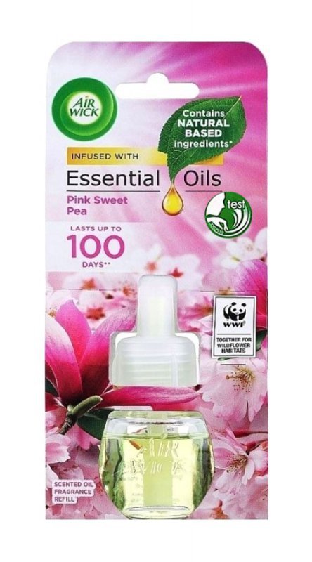 AIR WICK Essential Oils Wkład do elektrycznego odświeżacza powietrza Słodki Różowy Groszek 19 ml