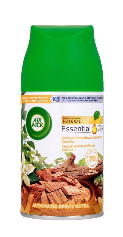AIR WICK Essential Oils Wkład do automatycznego odświeżacza powietrza Powietrza Drzewo Sandałowe i Zmysłowa Wanilia 250 ml