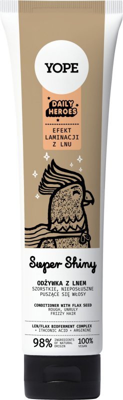 YOPE Daily Heroes Odżywka z lnem Super Shiny do włosów szorstkich,nieposłusznych i puszących się 170 ml