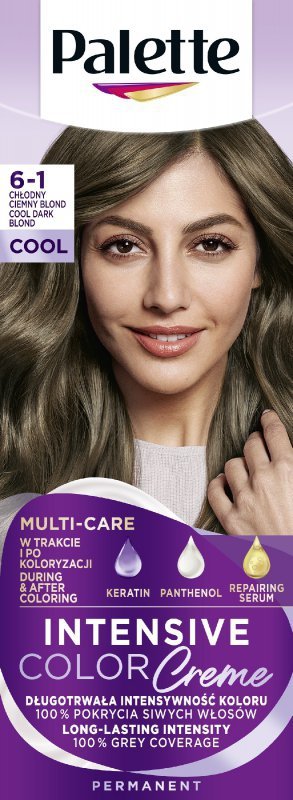 PALETTE Intens Creme Intensywna farba do włosów w kremie 6-1 Popielaty ciemny blond