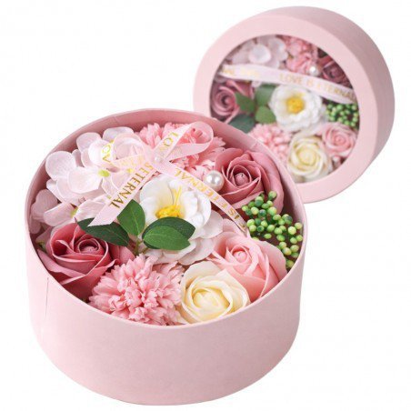 ECARLA Bukiet zapachowych kwiatów mydlanych w ozdobnym pudełku (BUK25R)