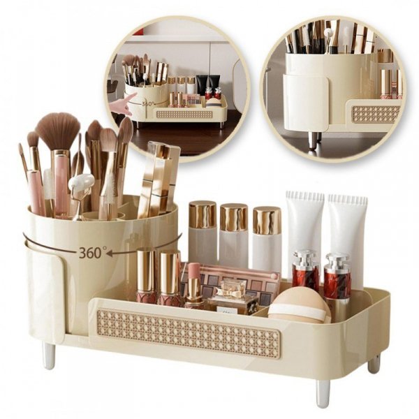 ECARLA Organizer na pędzle kosmetyki - obrotowy plecionka wiedeńska CB75K