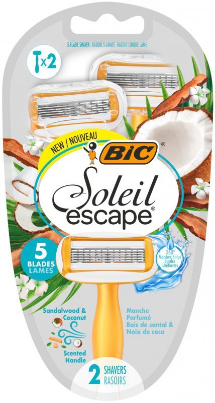 BIC Maszynka do golenia Soleil Escape 5 Sandalwood&Coconut 1op.-2szt
