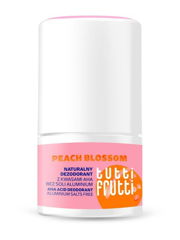 TUTTI FRUTTI Peach Blossom Naturalny dezodorant kwasowy bez soli aluminium + kwasy AHA 50 ml