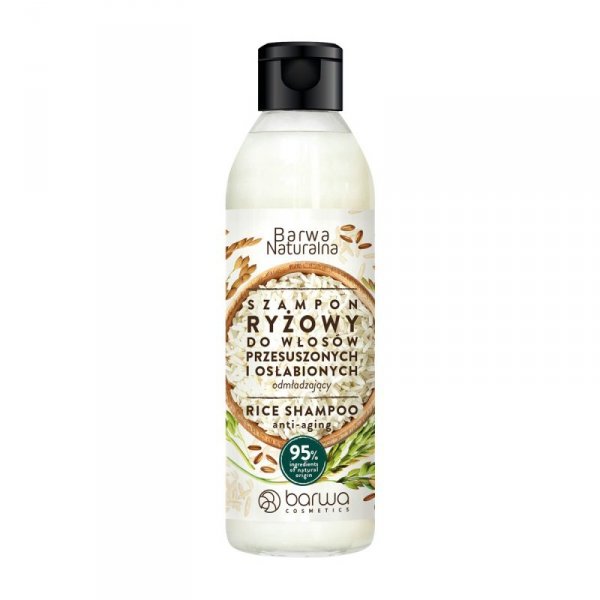 BARWA Naturalna Szampon do włosów Ryżowy odmładzający - włosy przesuszone i osłabione  300ml