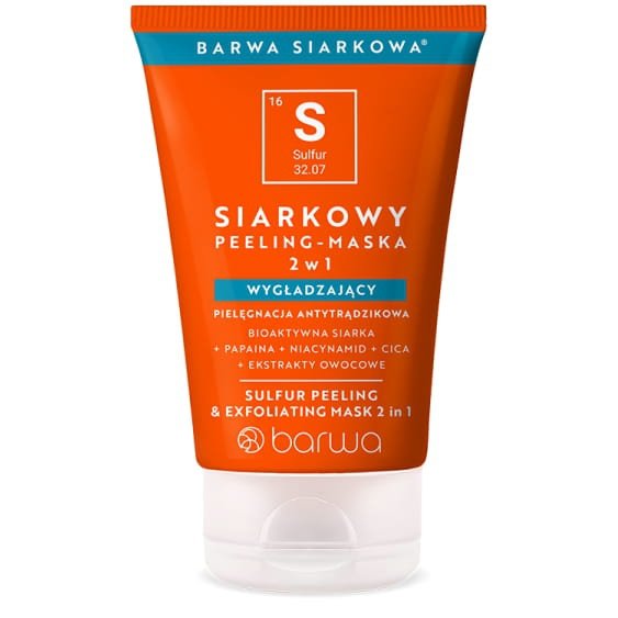Siarkowy Peeling - Maska Wygładzający 2w1 Barwa Siarkowa, 120 ml