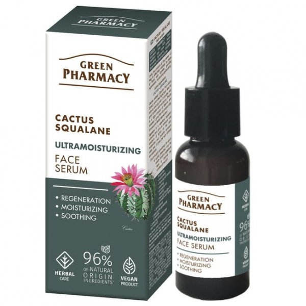 Serum do Twarzy na Noc z Kaktusem i Skwalanem, Green Pharmacy, 30ml