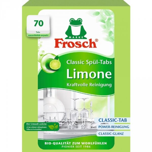Frosch Classic Limonkowe Tabletki do zmywarki, 70 szt.
