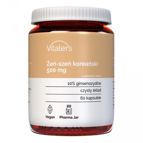 Żeń-szeń koreański 500 mg Vitalers, 60 kapsułek