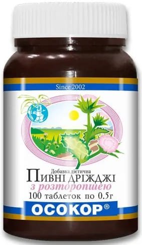 Drożdże Piwne z Ostropestem, Osokor, 100 tabletek