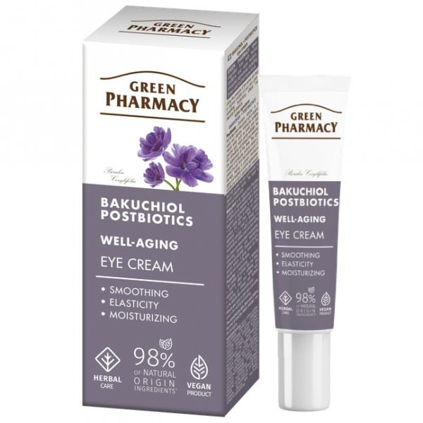 Bakuchiol i Postbiotyki Krem do skóry wokół oczu, Green Pharmacy, 15ml