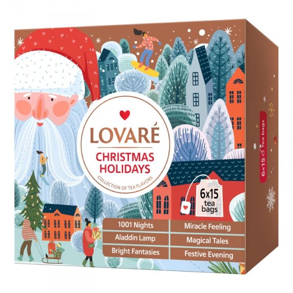 Zestaw herbat Winter Christmas Holidays Tea Set Lovare 6 smaków x 15 kopert