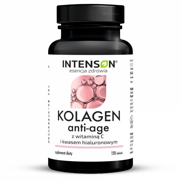 Anti-age Kolagen + Hialuron + Witamina C, Intenson, 120 tabletek