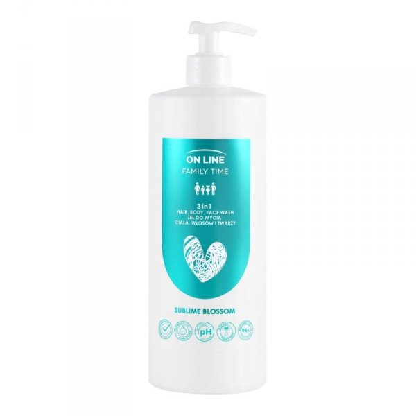 ON LINE Family Time Żel do mycia ciała ,włosów i twarzy 3w1 - Sublime Blossom  850 ml
