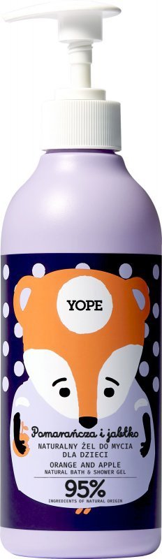 YOPE Naturalny Żel pod prysznic dla dzieci - POMARAŃCZA i JABŁKO  400ml