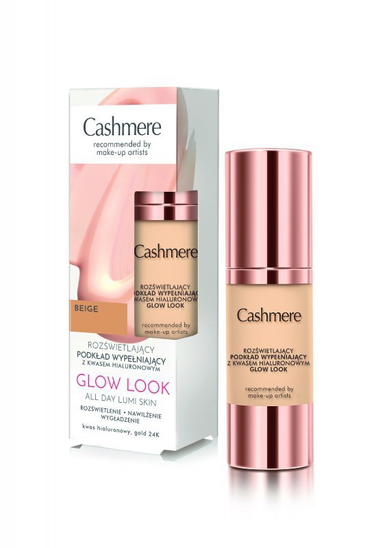 CASHMERE Rozświetlający podkład wypełniający z kwasem hialuronowym Beige 30 ml