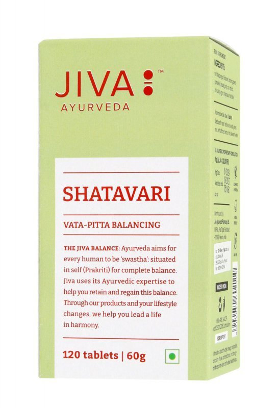 JIVA AYURVEDA Shatavari Suplement diety wspomagający układ rozrodczy u kobiet i mężczyzn Tabletki 120 szt.