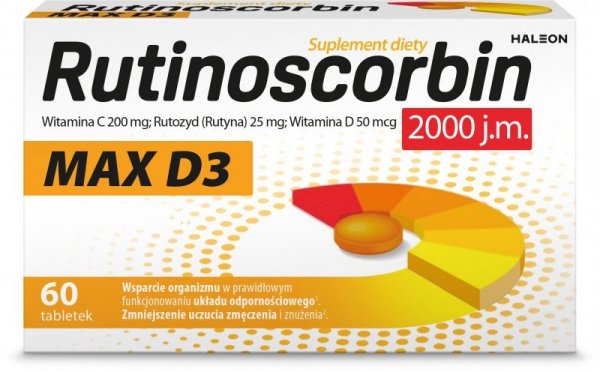 RUTINOSCORBIN Max D3 2000 j.m. 60 tabletek