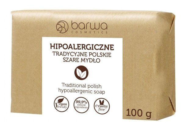 BARWA Hipoalergiczna Szare Mydło tradycyjne polskie w kostce  100g