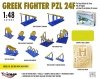 Mirage 48107 1/48 PZL P.24F Greek Fighter with 20mm Oerlikon [incl. White Metal Parts]