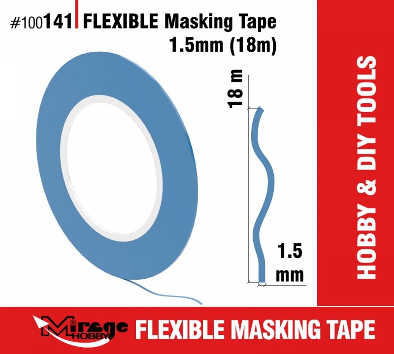 MIRAGE 100141 FLEXIBLE MASKING TAPE 1.5mm (18m) (taśma maskująca) 