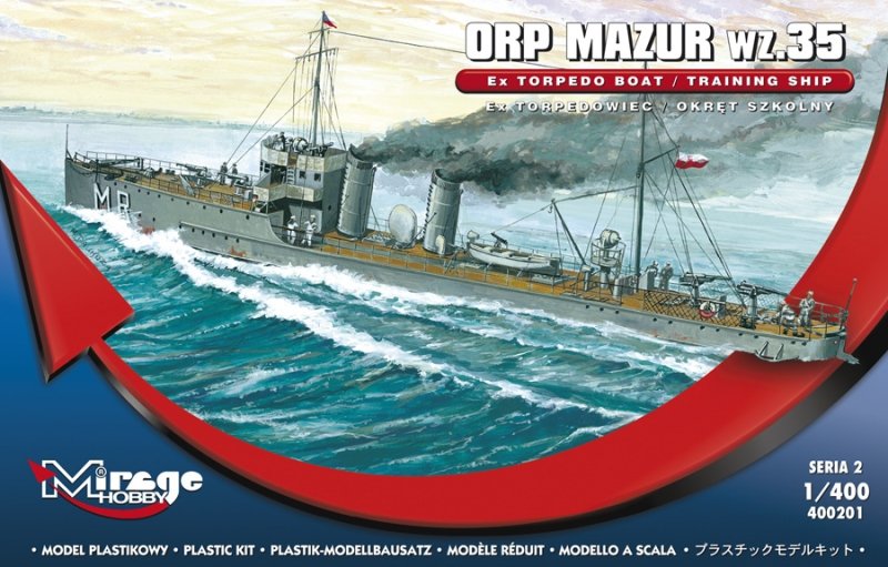 Mirage 400201 1/400 ORP MAZUR wz. 35 Okręt szkolny