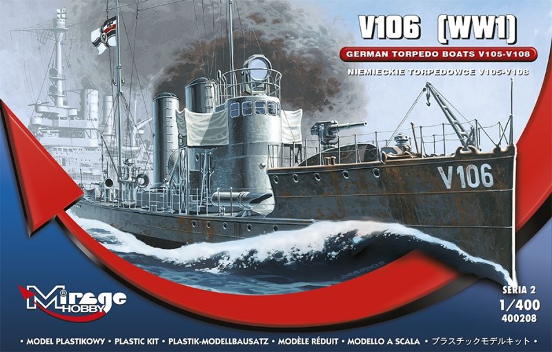 Mirage 400208 1/400 Niemiecki torpedowiec V 106 ( I WŚ)