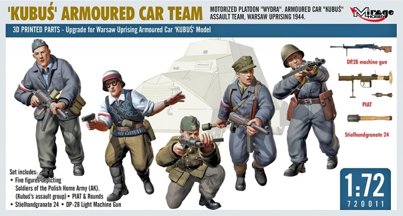 MIRAGE 720011 1:72 KUBUŚ ARMOURED CAR TEAM