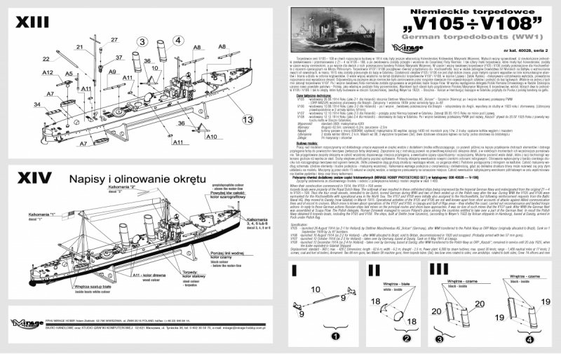 Mirage 900001 1/400 'V106 Torpedoboot' Niemiecki Torpedowiec [NOWA seria profi-model KIT+]