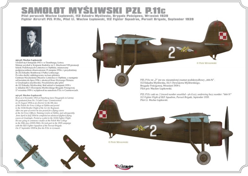 Mirage 481009 1/48 PZL P.11c '112 ESKADRA MYŚLIWSKA, BRYGADA POŚCIGOWA, WRZESIEŃ 1939'