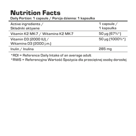 7Nutrition Vitamin D3+K2 120 caps