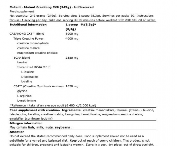 Mutant Creakong CX8 249g