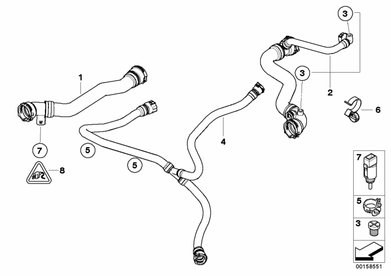 WĄŻ WODNY PRZEWÓD RURA CHŁODNICY BMW Z4 e85 2.0 n46 7541062 oryginał 