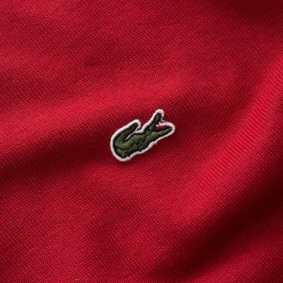 Lacoste sweter męski bordowy klasyczny crew-neck