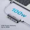 UNITEK AKTYWNY HUB USB-C 2X HDMI 4K, RJ45, PD 100W