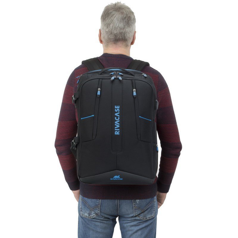 Rivacase 7860 torba na notebooka 43,9 cm (17.3&quot;) Plecak Czarny, Niebieski
