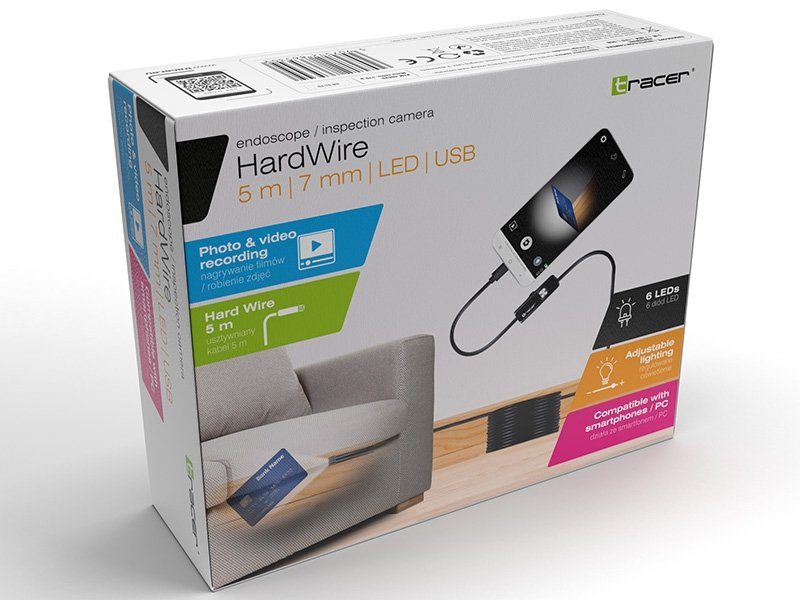 Kamera endoskopowa Tracer HardWire 5M 7MM LED USB (USB-C)