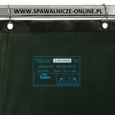 WELDAS-Kurtyna spawalnicza LAVAshield 55-7218 zielony, spinany 137x180 cm (szer x wys)