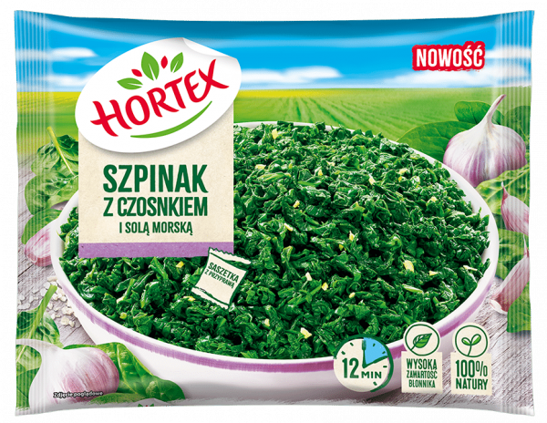 1245 Hortex Szpinak z czosnkiem i sola 400g 1x14