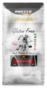 Biofeed Euphoria Adult Medium & Large Dog with Beef 12kg. 
