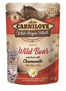 CARNILOVE CAT POUCH WILD BOAR&CHAMOMILE  85g