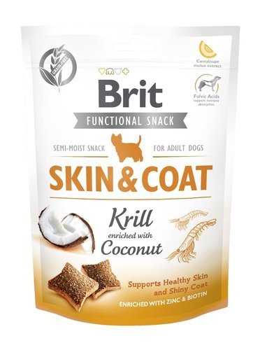 Brit Let's bite func snack Skin&amp;krill150g