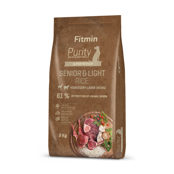 opakowanie karmy  Fitmin Purity dog Rice Senior &amp; Light Venision &amp; Lamb 2kg