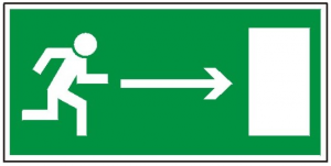 Kierunek do wyjścia drogi ewakuacyjnej w prawo 102  (FF)