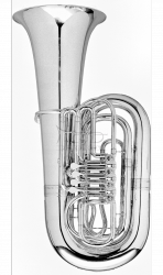 MELTON MEINL WESTON tuba B Original 197/2-S, 5/4, hand-made, 4 wentyle obrotowe, posrebrzana, z futerałem typu gigbag