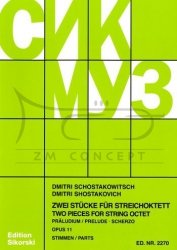 Schostakowitsch, Dimitri: Preludium i Scherzo op. 11: na oktet smyczkowy, komplet głosów
