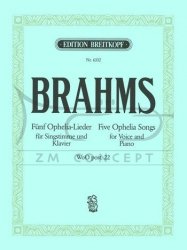Brahms Johannes: 5 Ophelia-Lieder WoO post.22 na głos i fortepian (dt/en)