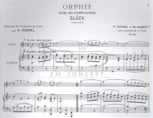 Gluck: Orphee, Scene des Champ-Elysees Les Classiques de la Flute