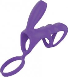 PIERŚCIEŃ DOUBLE PENIS RING WITH BULLET